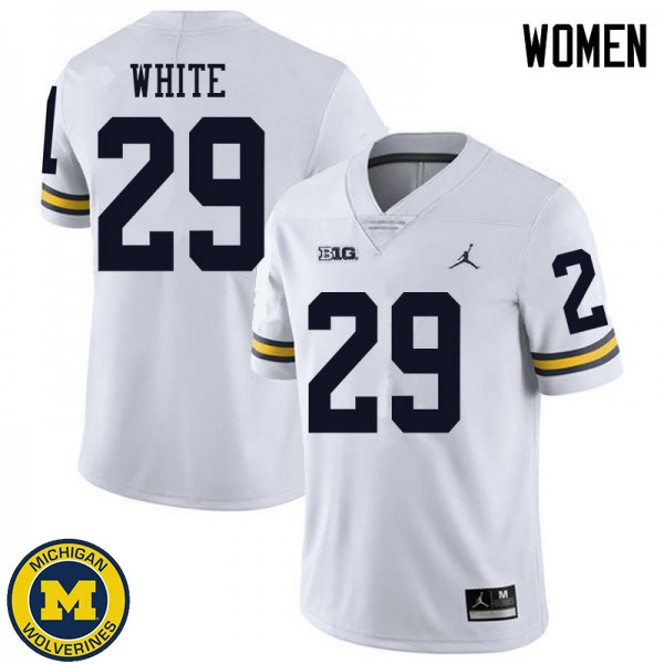 Womens University of Michigan #29 Brendan White White Jordan Brand Football Jersey